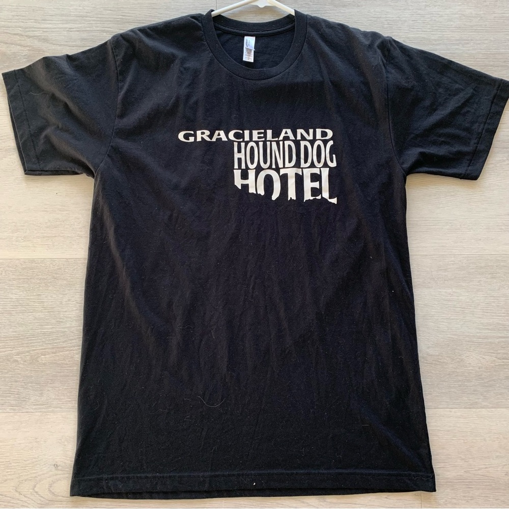 EUC GRACELAND Hound Dog Hotel American Apparel Crew Neck Basic Tee Unisex Lg